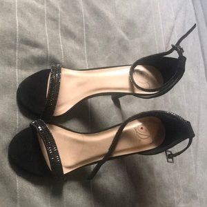 Black strappy heels